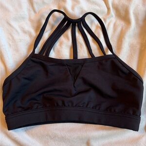 Capezio Black Strappy Sports Bra with Mesh